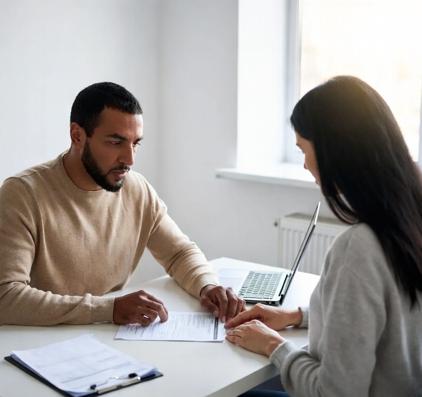 Provider and patient collaboratively reviewing treatment plan at Christian Psychiatry & Wellness